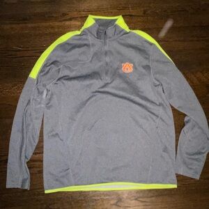 Auburn Under Armour Black and Neon Yellow Quarter-Zip Pullover